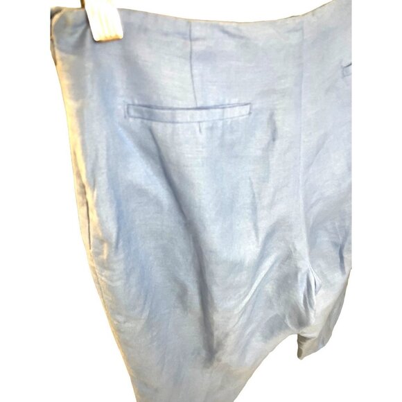 David N Blue Side Zip Ankle Linen Pants Sz 8 - Picture 5 of 12